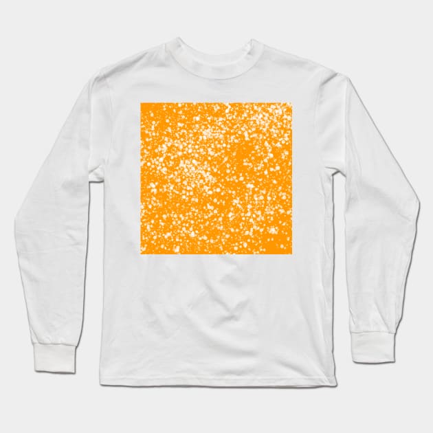 Orange White Paint Splatter Long Sleeve T-Shirt by AlishaMSchil